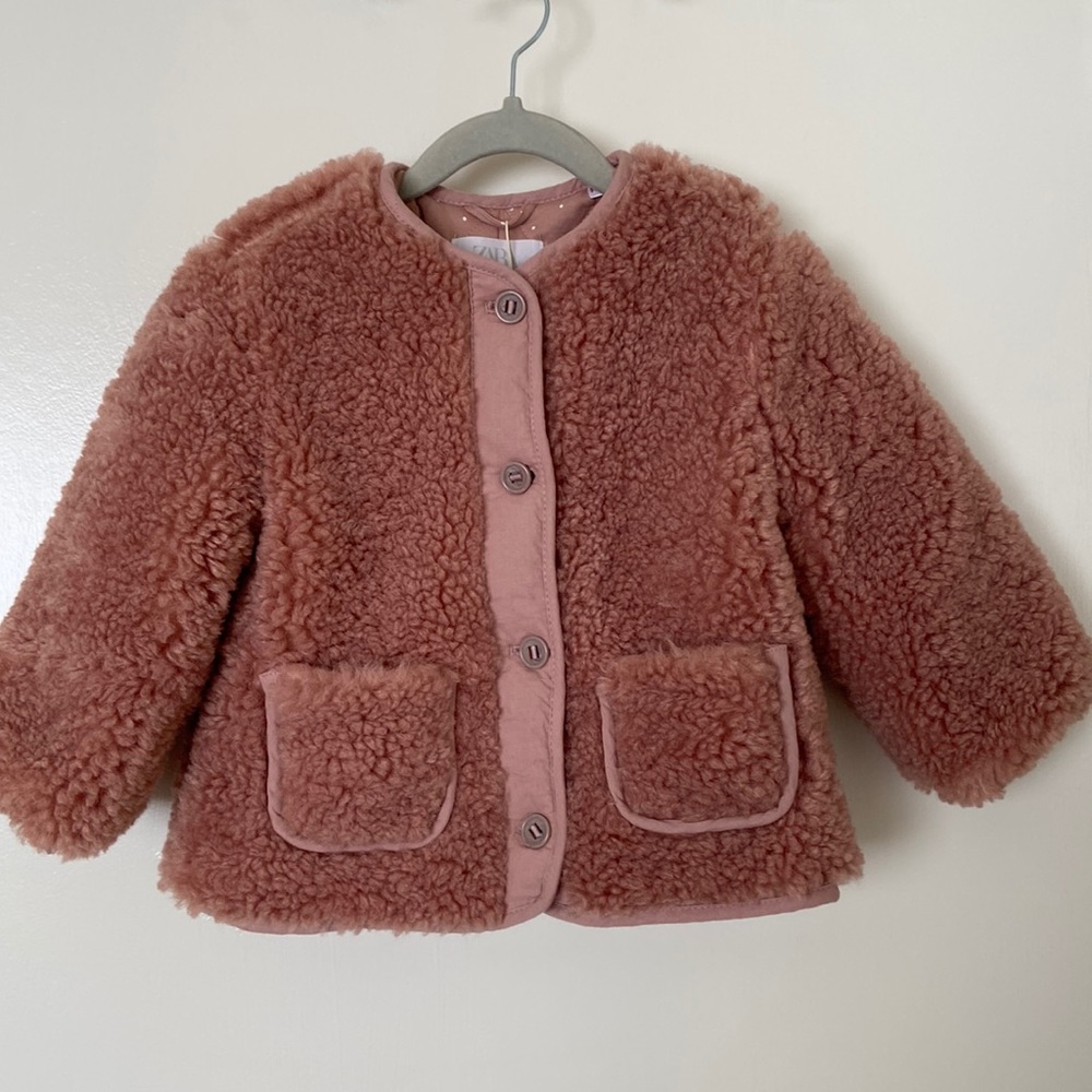 Zara Kids 2-3YRS Pink Sherpa Jacket